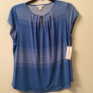 Liz Claiborne Short Sleeve Blue Blouse